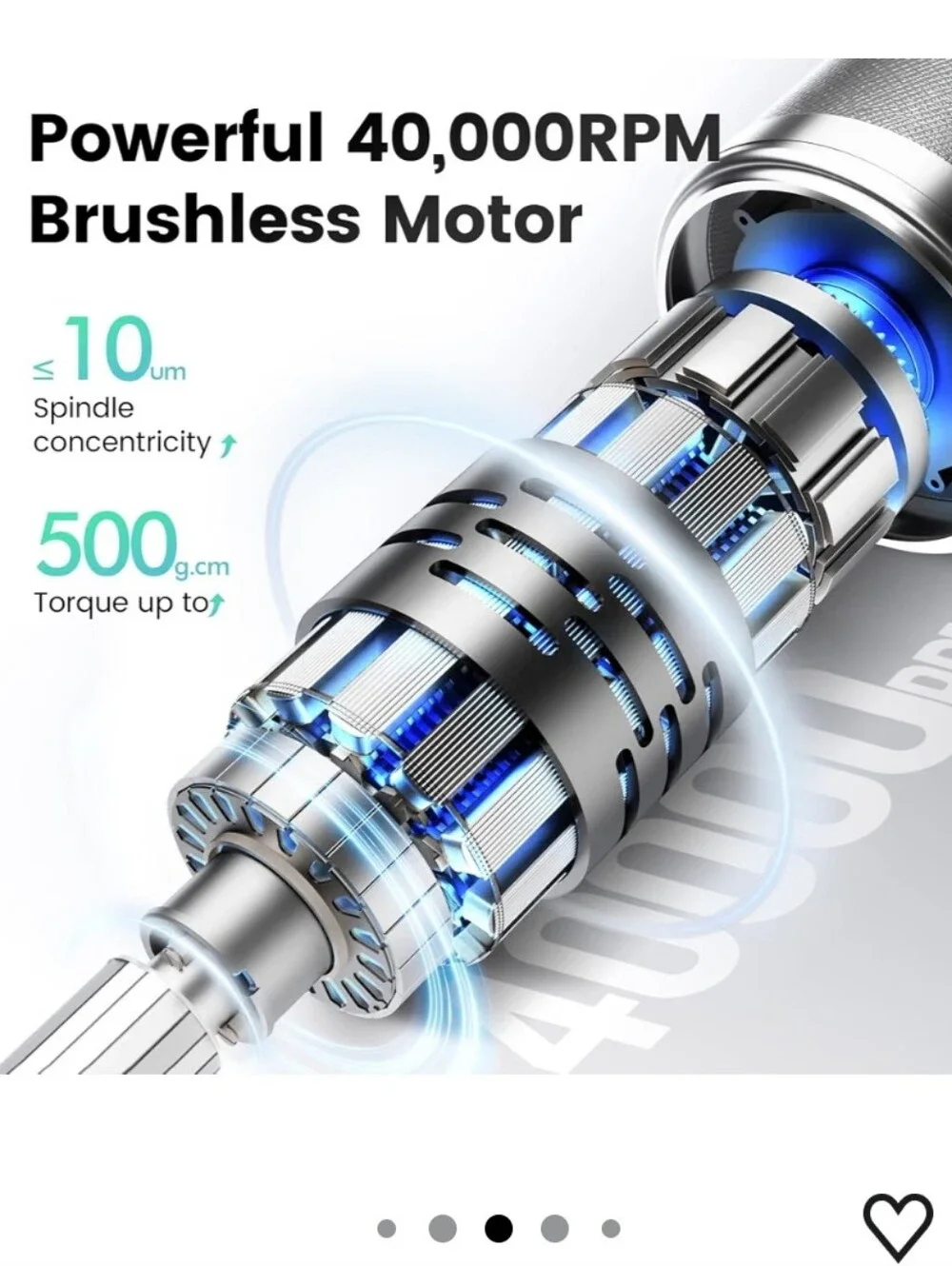L'UGX Waterproof Dustproof Nail Drill 40000RPM for Professionals, Black